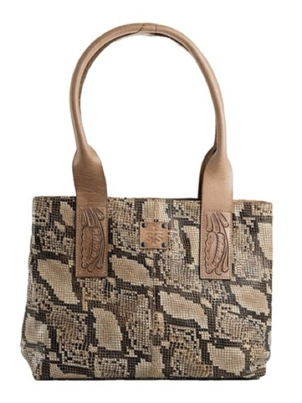 STS Ranchwear Women's Stella Leather Snake Print Tote NWT